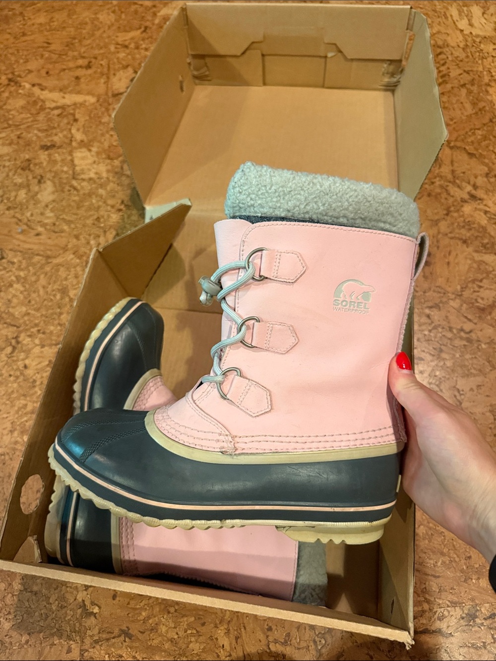 Sorel Kids Pink and Grey Insulated Winter Boots